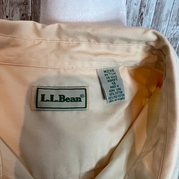 L.L. Bean Yellow Short Sleeve Button Down Shirt size 16 - Picture 5 of 5